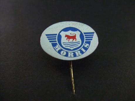 Morris blauw- zilverkleurig logo ovaal model